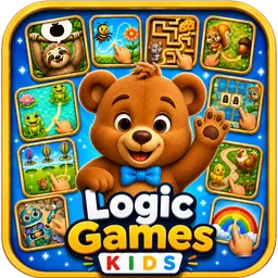 Logik Games KIDS – App-Icon mit Bär und Minispielen